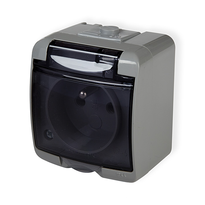 Karlik Gniazdo pojedyczne, 2P, z klapką (RTV002387)