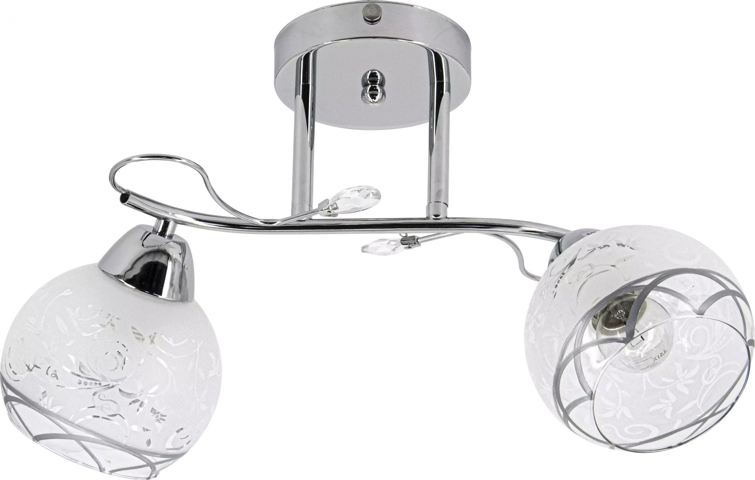 Lampa sufitowa Mdeco Lampa sufitowa ELM2982/2 8C z witrażowymi kloszami chrom