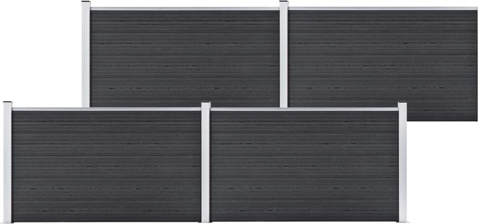 vidaXL Ogrodzenie ogrodowe WPC 699x106cm szare VidaXL
