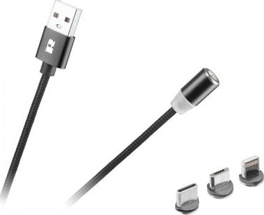 Kabel USB Rebel Comp USB-A - USB-C 1 m Czarny (RB-6004-100-B)