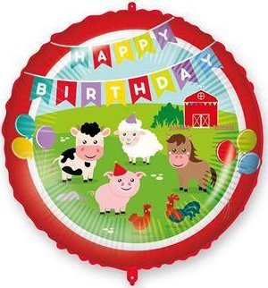 GoDan Balon foliowy 18" "Happy Birthday Farmyard" Godan