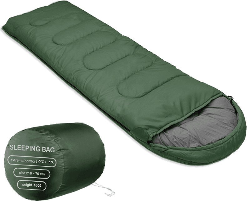 Chiccot ŚPIWÓR TURYSTYCZNY 1600 GRAMÓW TYPU MUMIA, KOŁDRA Z KAPTUREM + POKROWIEC ZIELONY