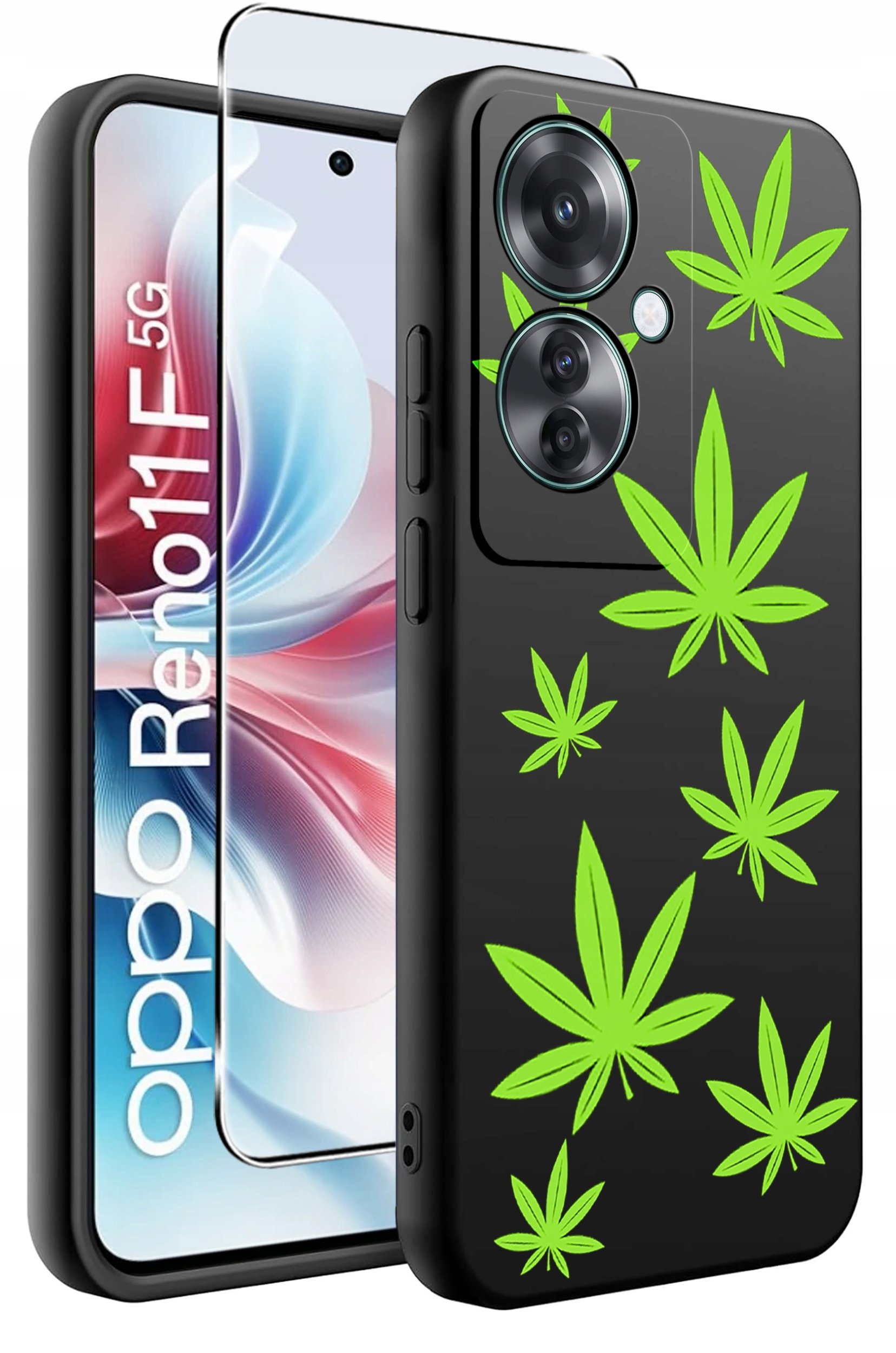 ETUI do Oppo Reno11 F 5G WZORY | SILIKONOWE MATT CASE + SZKŁO HARTOWANE 9H