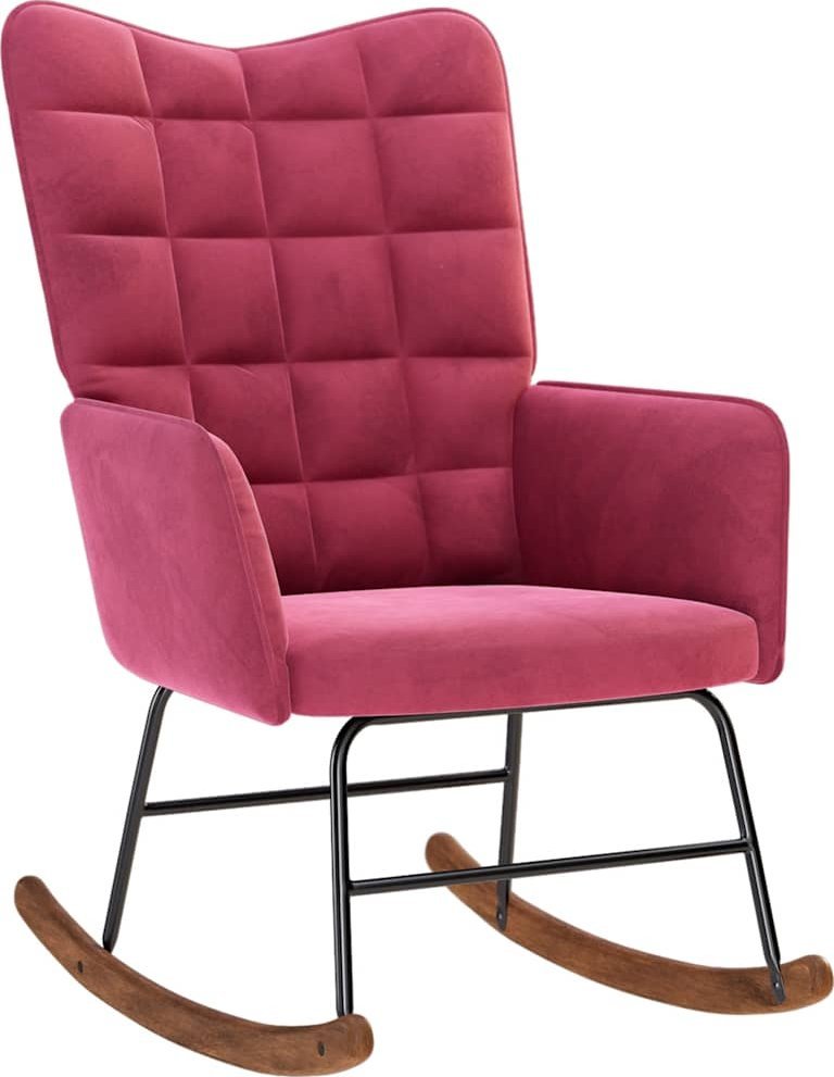 Fotel bujany, winna czerwień, tapicerowany aksamitem