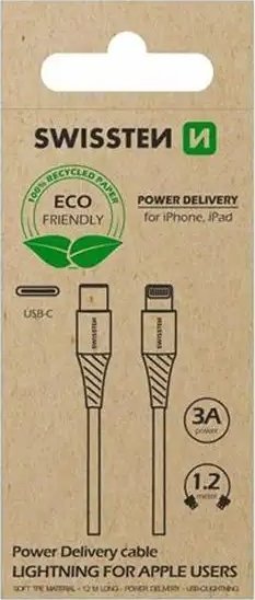 Kabel USB Swissten USB-C - Lightning 1.2 m Biały (71505301ECO*)