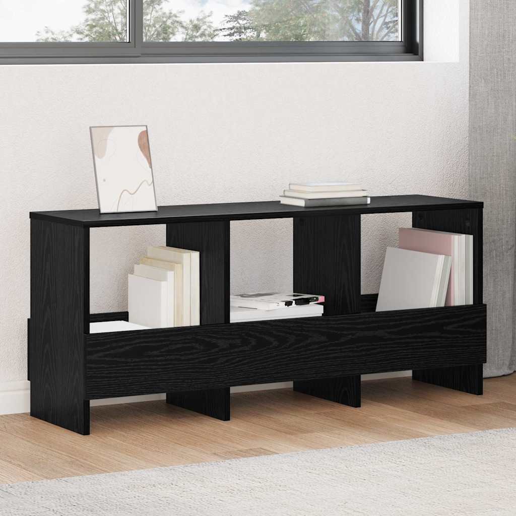 vidaXL Regał na gazety Czarny Dąb 102 x 30 x 45 cm