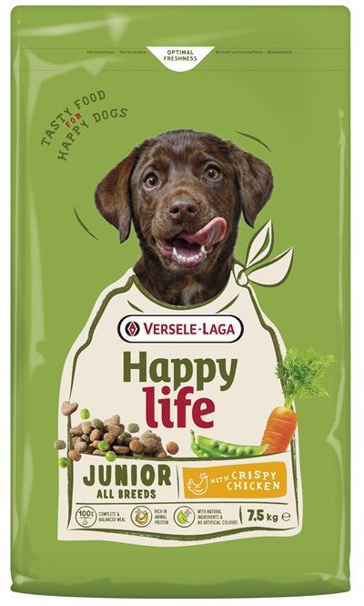 VERSELE-LAGA Happy Life Junior Chicken 7,5kg - karma dla szczeniąt i młodych psów z drobiem
