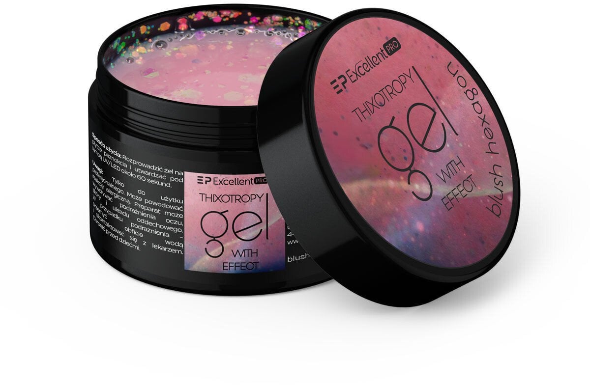 Excellent PRO Thixotropy Gel With Effect żel budujący Blush Hexagon 15g