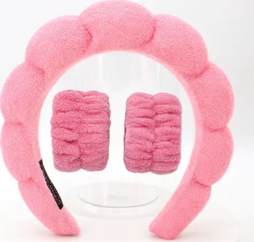 Opaska Spa do Mycia Twarzy Zestaw Opasek Pielęgnacji Skóry Makijażu Maski