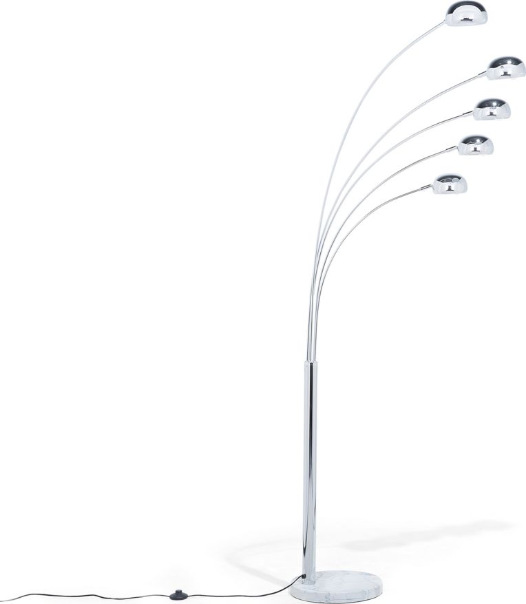 Lampa podłogowa Beliani Lampa podłogowa regulowana metalowa srebrna FLINDERS