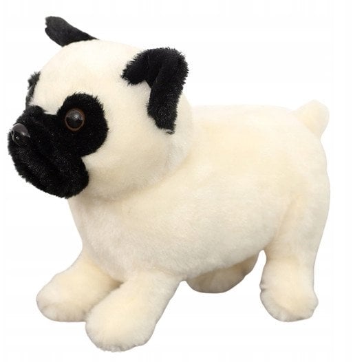 Pluszowa Maskotka Przytulanka Pies Mops Biały 19cm