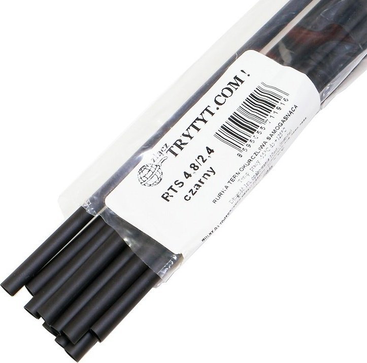 Trytyt 10x Koszulka termokurczliwa RTS 4,8/2,4 czarny