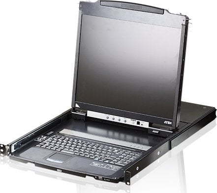 Przełącznik Aten Konsola KVM ATEN CL5800N, 48 cm LCD, VGA, PS/2-USB, port peryferyjny, niemiecki układ klawiatury