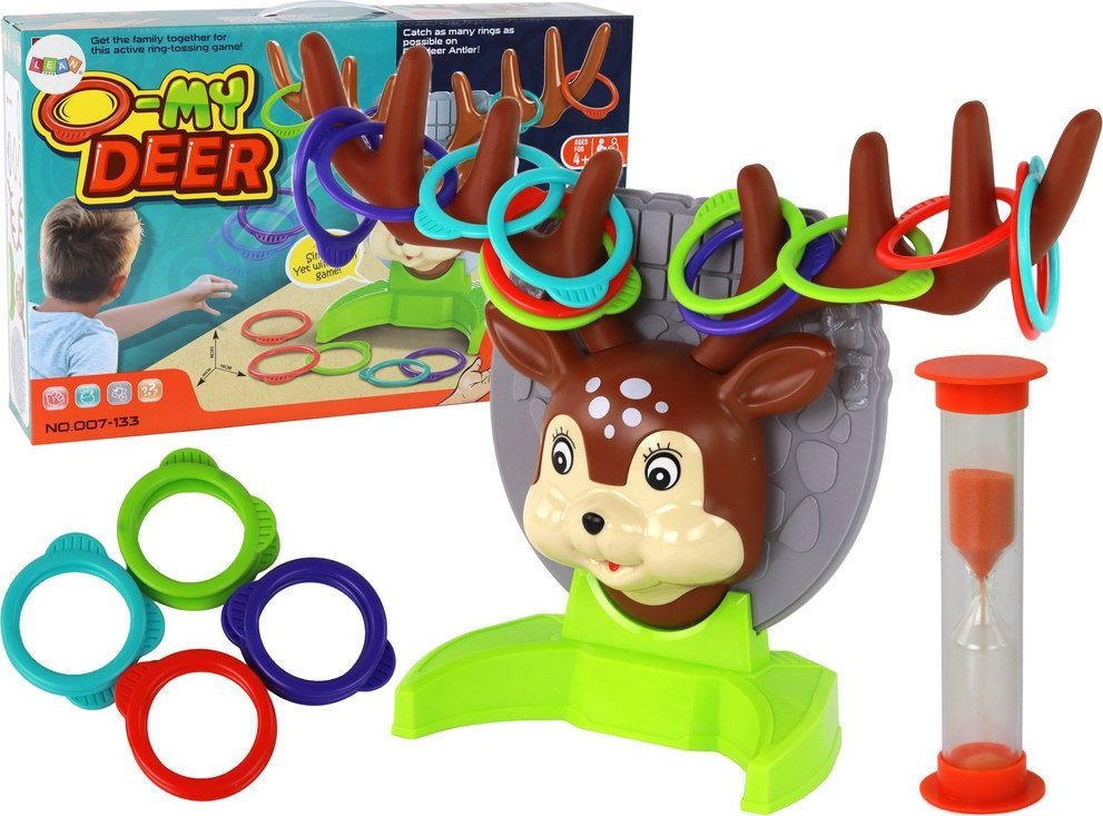 LeanToys Gra Zręcznościowa Rodzinna Rzut Obręczą W Jelonka