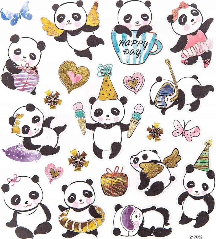 DP Craft Naklejki - Pandy 21 szt