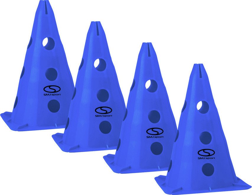 Zestaw pachołków treningowych 4 szt. - 30 cm niebieskie / PT4-13H-BZestaw 4 pachołków SMJ sport 30 cm z 12 otworami bocznymi i jednym górnym. Wytrzyma