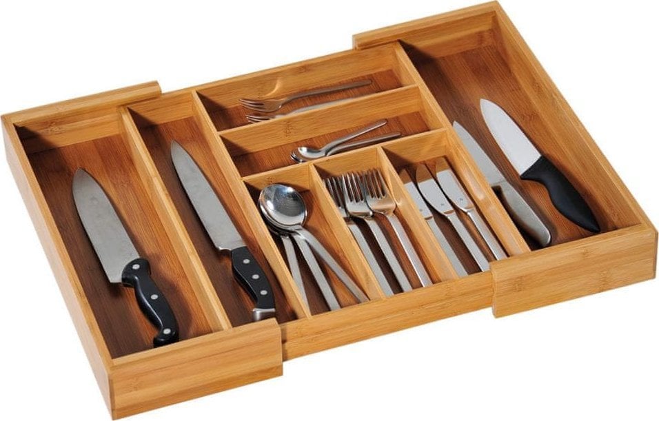 Kesper Wkład na sztućce regulowany, 35-58 cm, bambusowy, KESPER