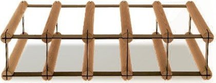 Wamar-Sosenka Regał na wino Stojak na 5 Butelek Szklanych/ PET RW-8/ 5x1 Brązowy Metal + Drewno RW-8-5x1-5_O_BR