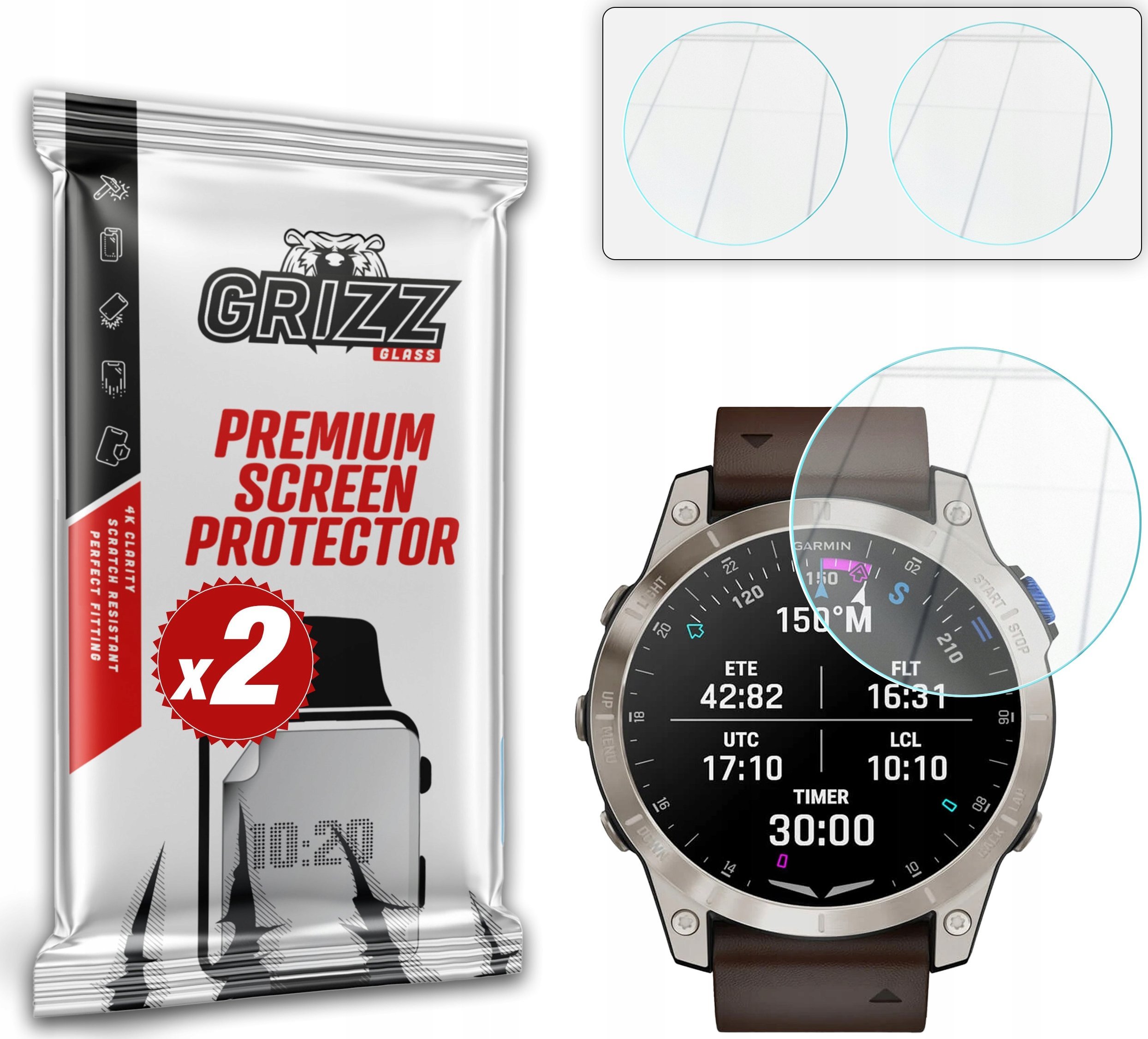 Szkło hybrydowe GrizzGlass HybridGlass do Garmin D2 Mach 1 47mm