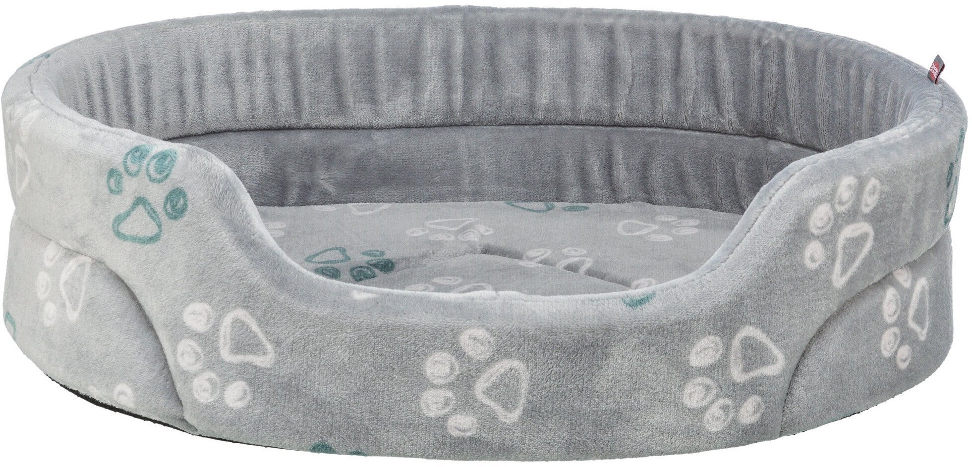 Jimmy Soft, legowisko, dla psa/kota, mi�kki plusz, owalne, jasnoszare, 55 x 45 cm