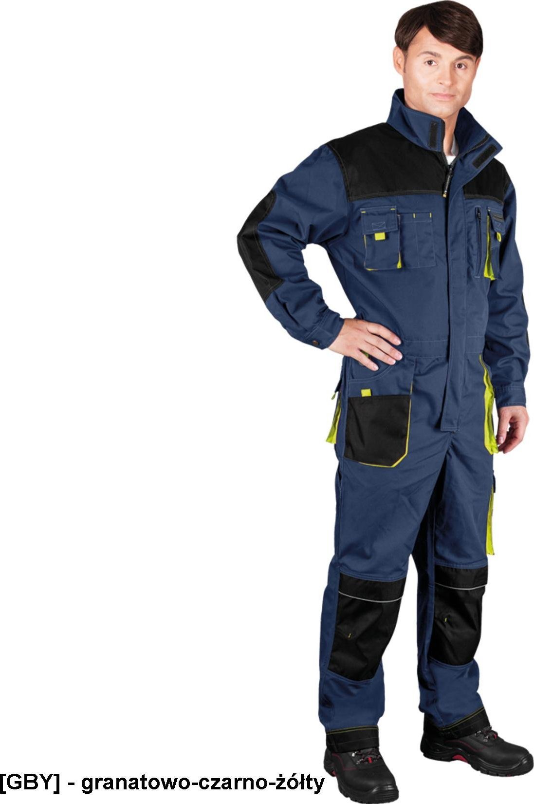R.E.I.S. LH-FMN-O - KOMBINEZON OCHRONNY - granatowo-czarno-żółty 58