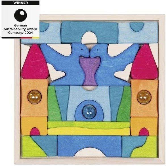 Zamek układanka z lśniącymi kamieniami