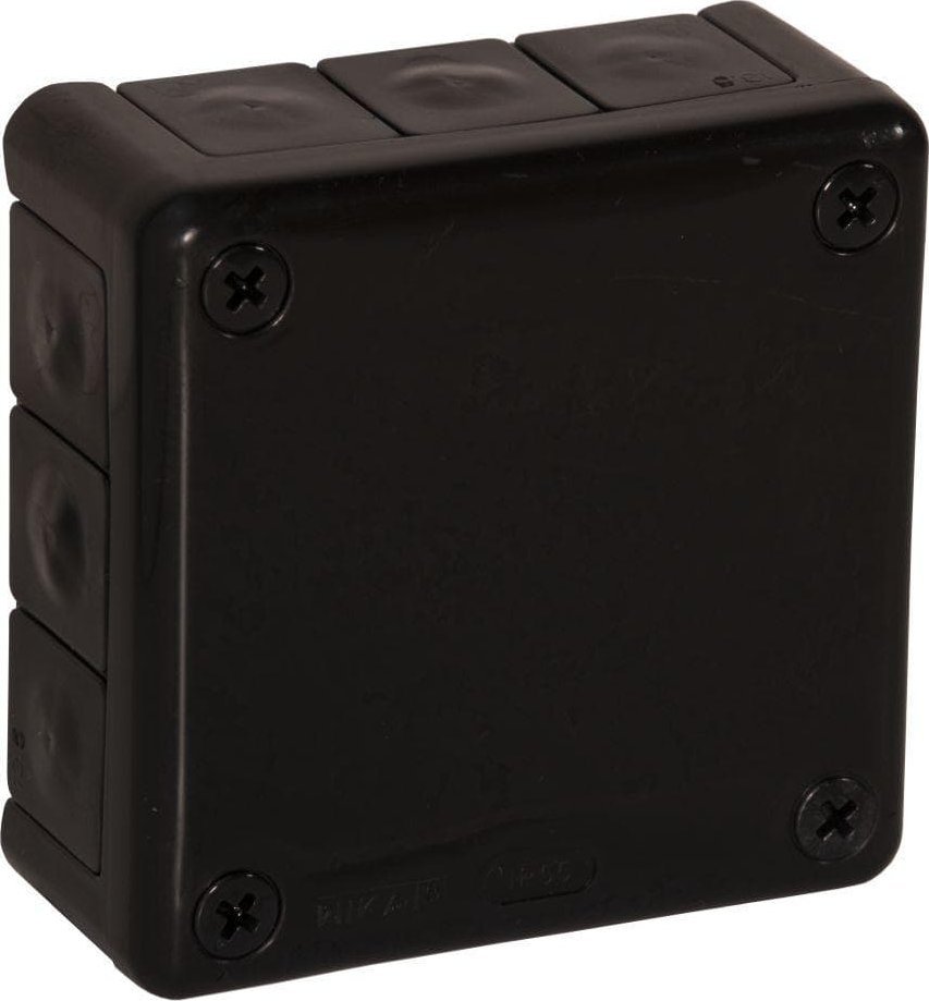 ViPlast Puszka natynkowa pusta 12 wlotów VP-41 CZARNA IP55 98x98x42mm 041-05