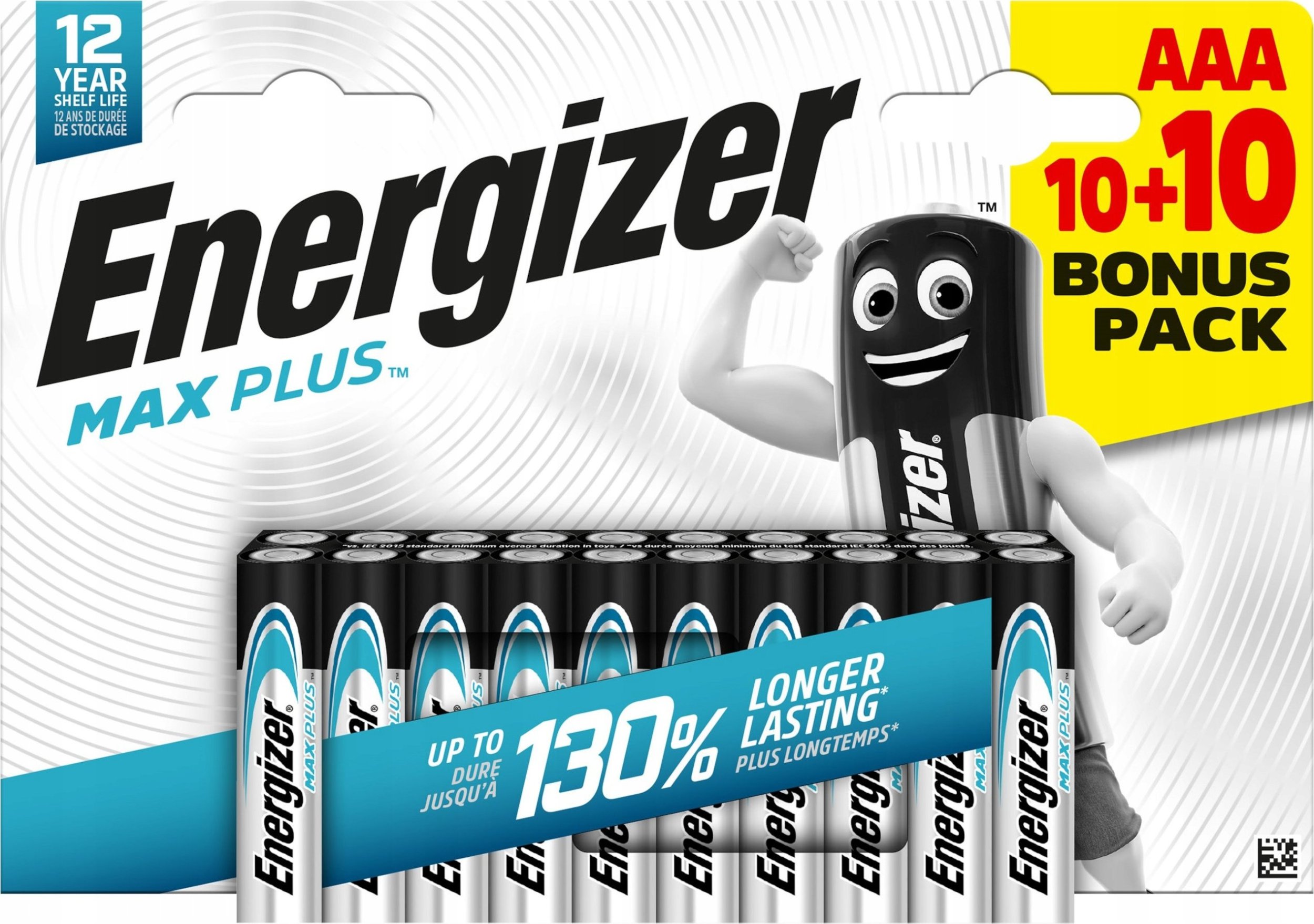 Energizer Energizer Max Plus LR03 AAA elementai, 10+10 bonus pack, 20 vnt.