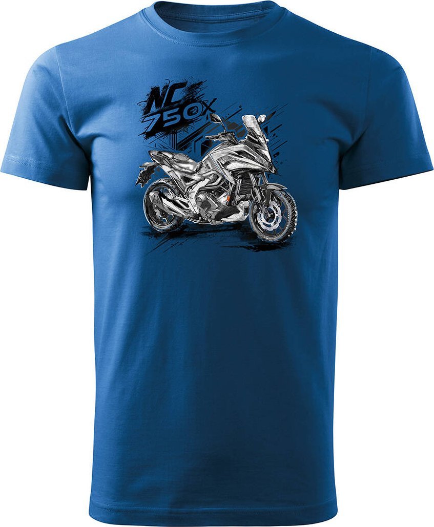 Topslang Koszulka z motocyklem na motor Honda NC 750 X NC750X męska niebieska REGULAR M