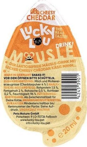 Brit Lucky Lou Drink-Snack Przysmak Dla Kota Cheddar 20ml