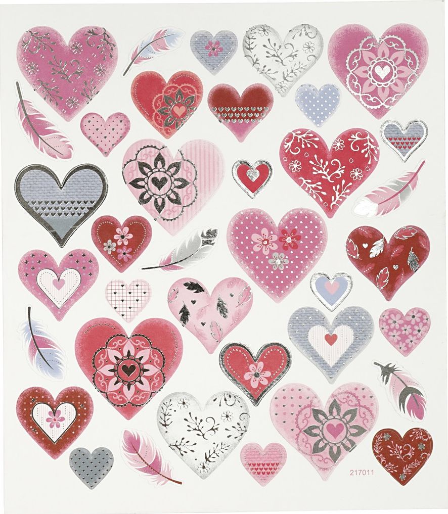 Creativ Company Naklejki Serca i Piórka