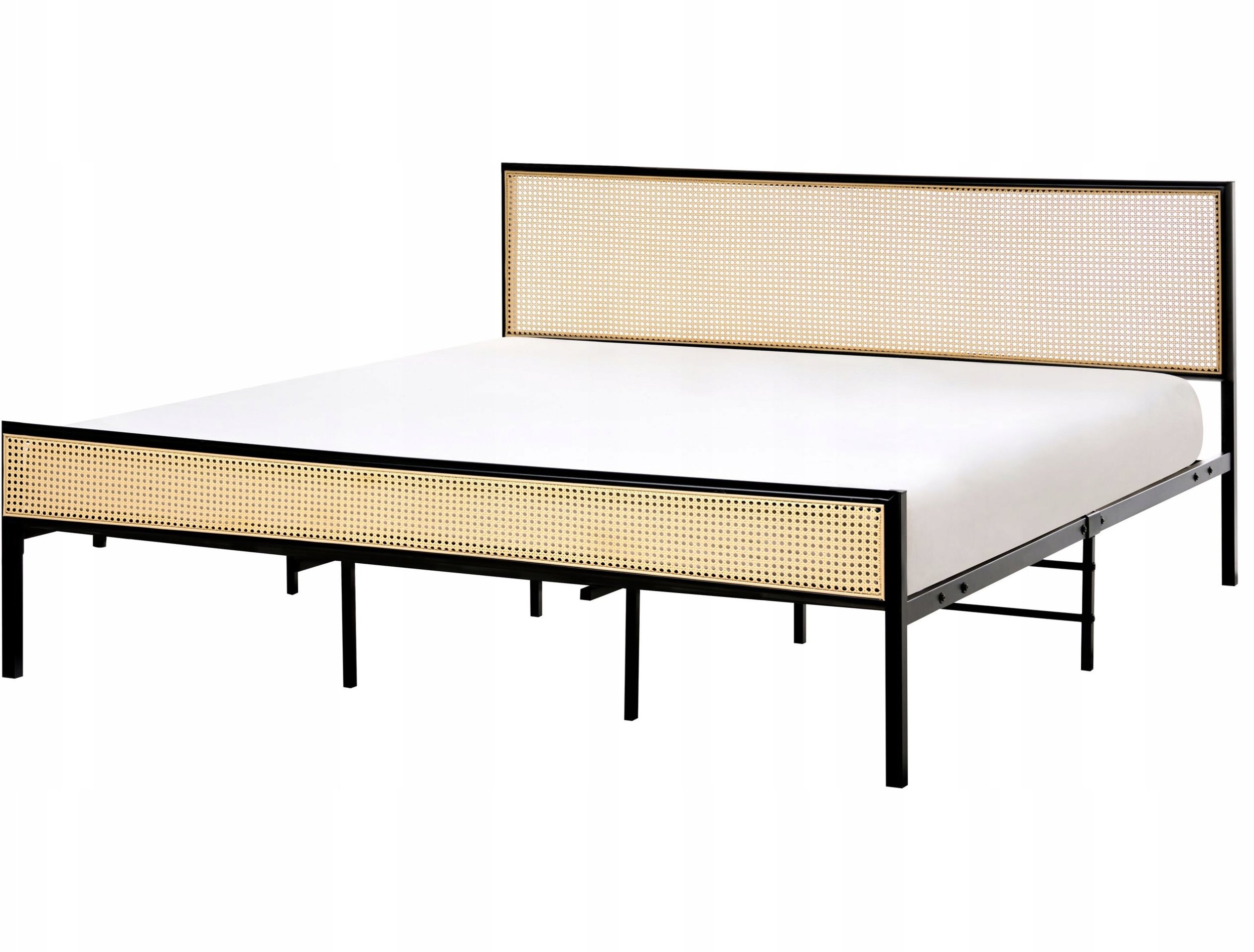 Łóżko Technorattan AVANTON 180 x 200 cm Czarny