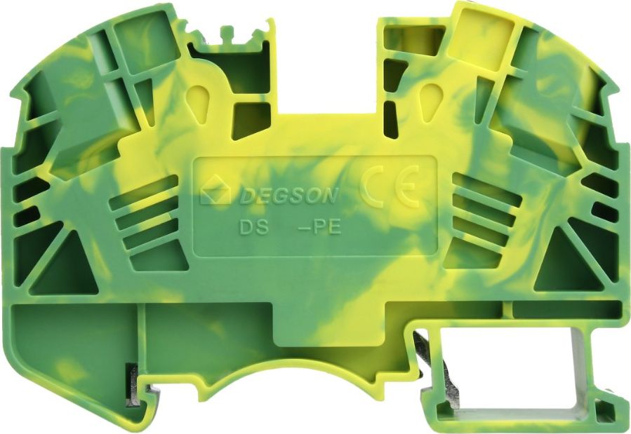 Degson Złączka szynowa przelotowa zaciskowa żółto-zielona PE 10mm2 1P UL 3893
