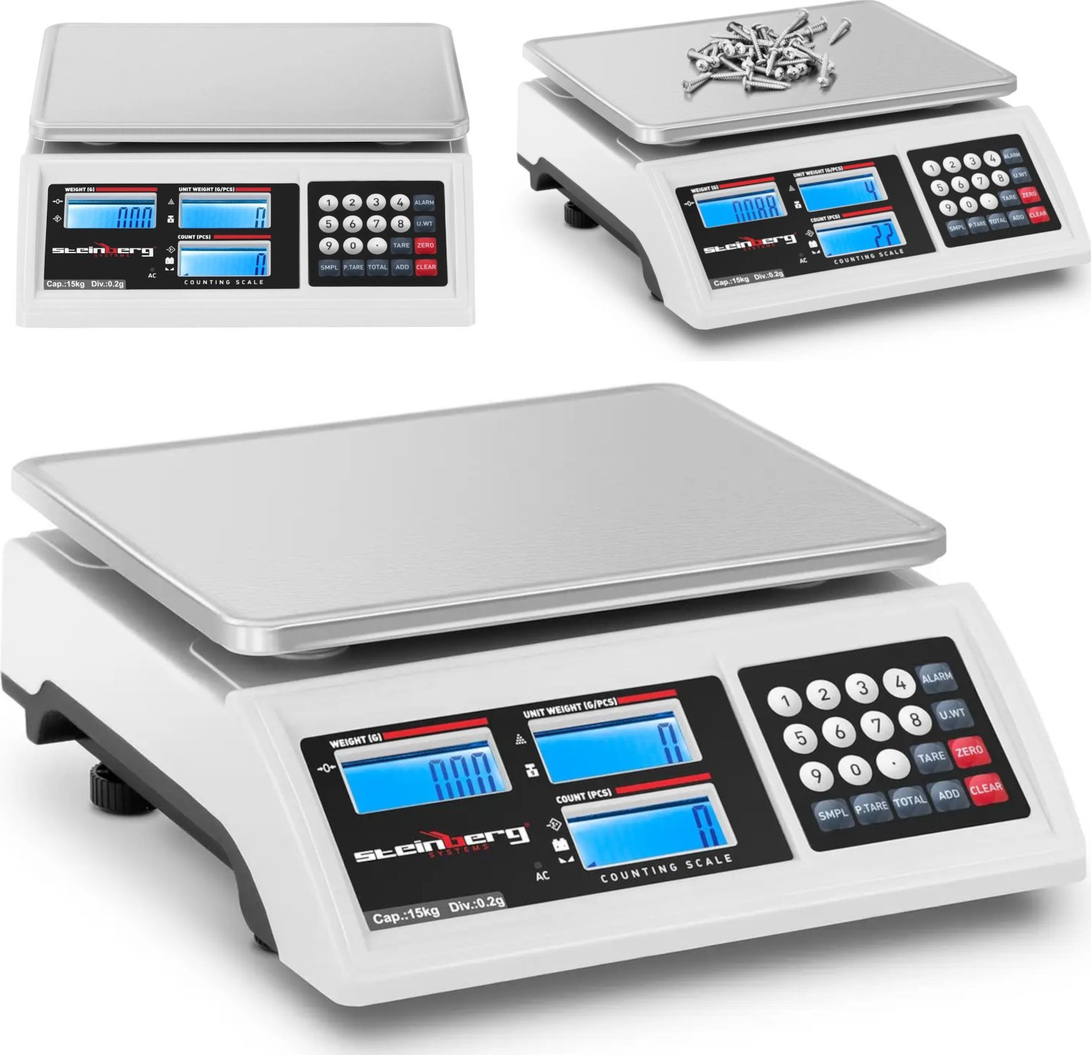 Steinberg Waga sklepowa handlowa licząca LCD RS232 15000 g / 0.2 g Waga sklepowa handlowa licząca LCD RS232 15000 g / 0.2 g