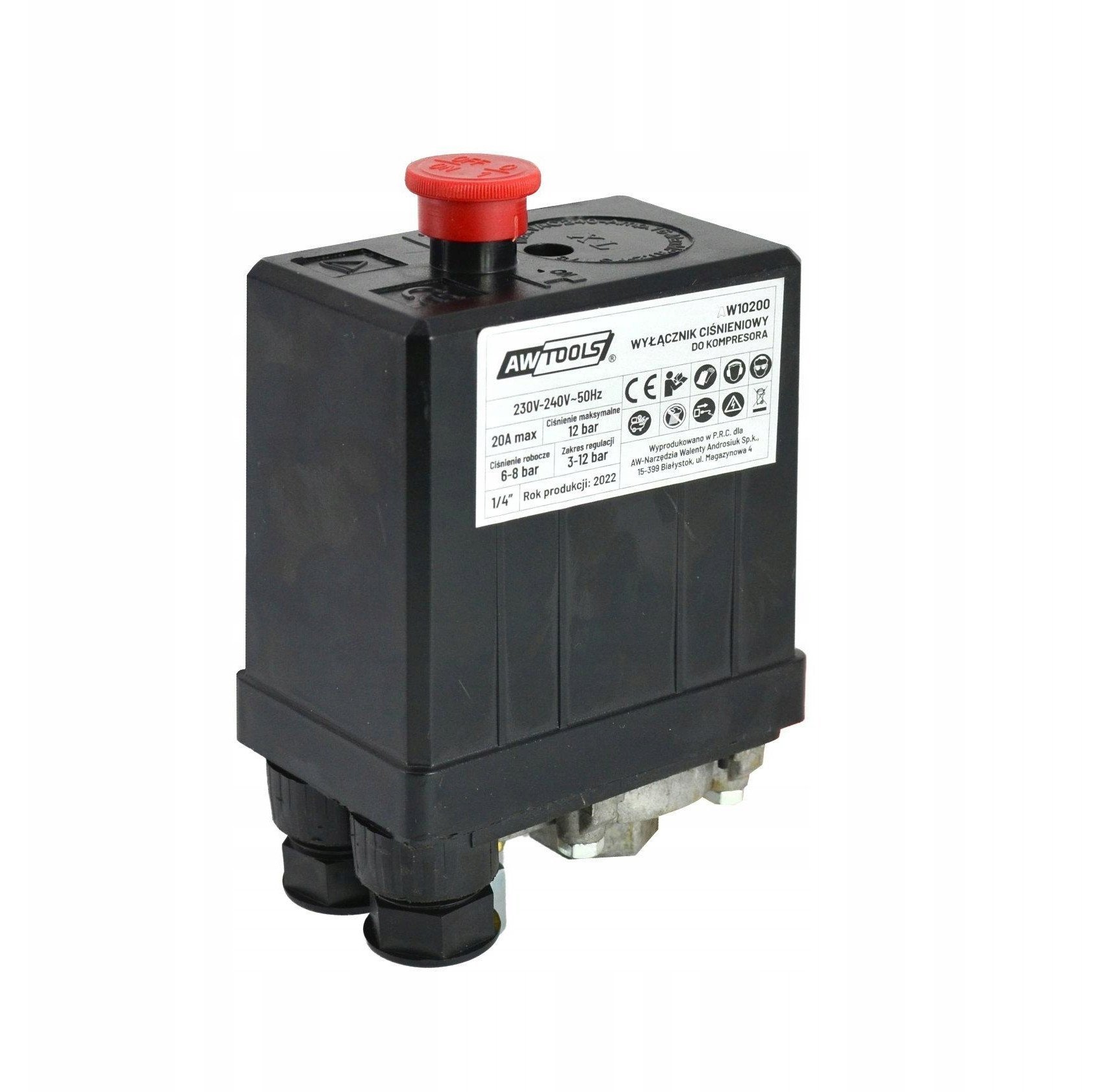 AWTOOLS WYŁĄCZNIK CIŚNIENIOWY KOMPRESORA PRESOSTAT 230V 1/4"