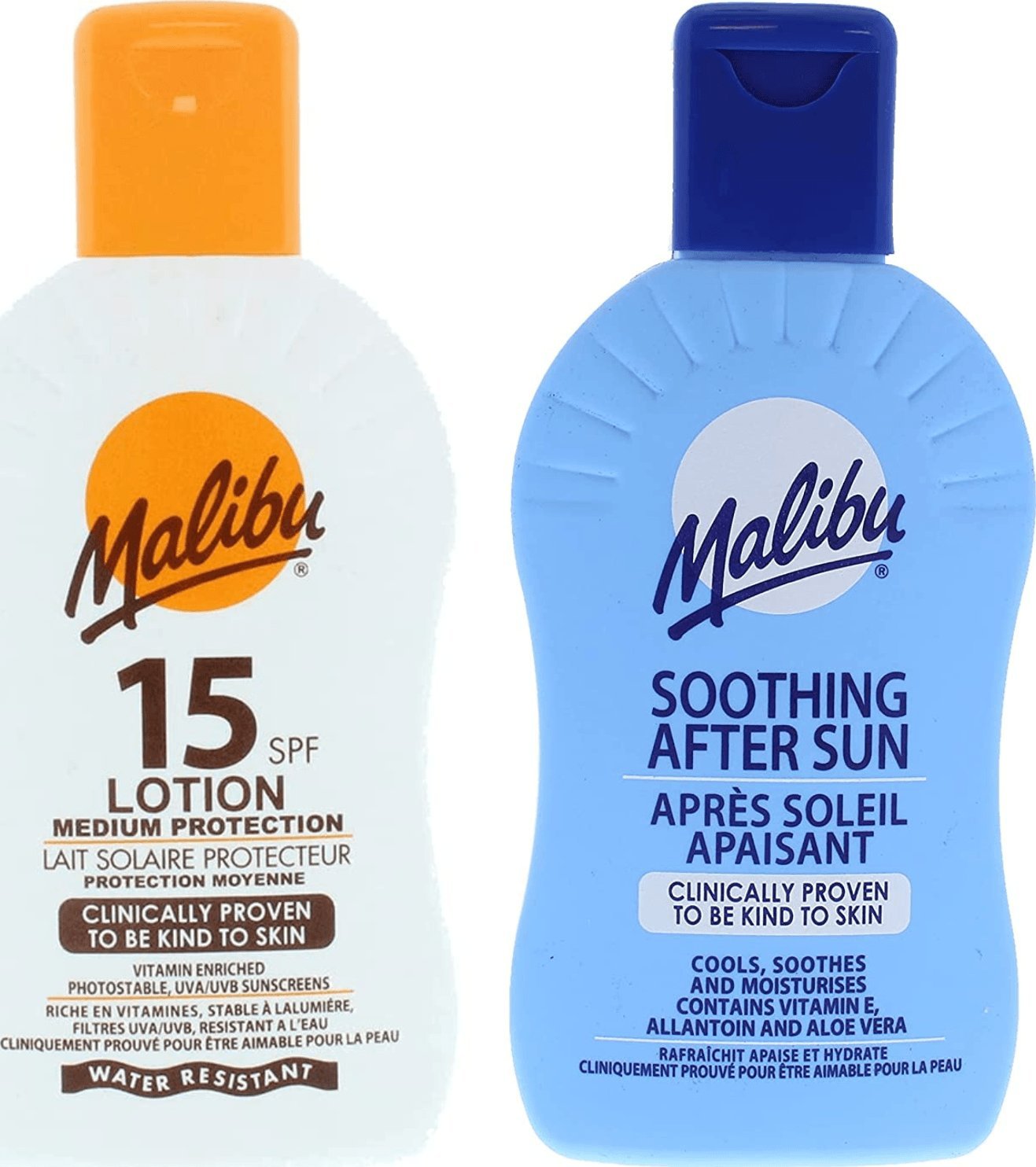 Malibu Malibu SPF15 Wodoodporny Balsam 200ml + Balsam Po Opalaniu 200ml