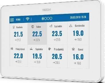 Tech Przewodowy panel kontrolny do listwy L-9R (montaż podtynkowy, kolorowy wyświetlacz) M-9R biały