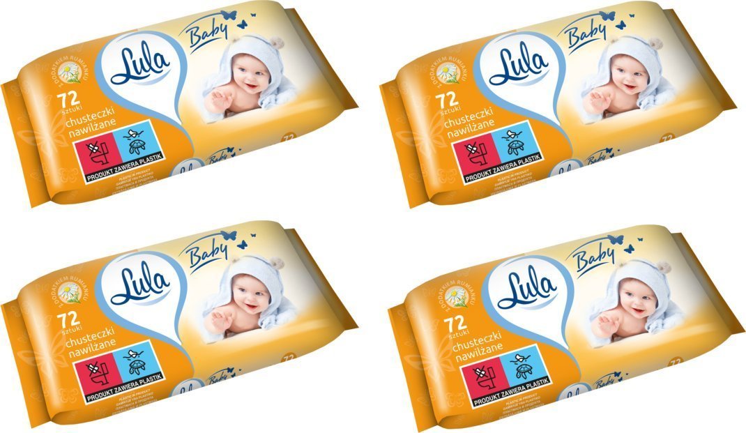 Lula Chusteczki nawilżane z Rumiankiem 4x72 szt.
