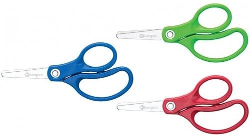 Nożyczki dziecięce KANGARO, 12,6cm, blister, mix kolorów