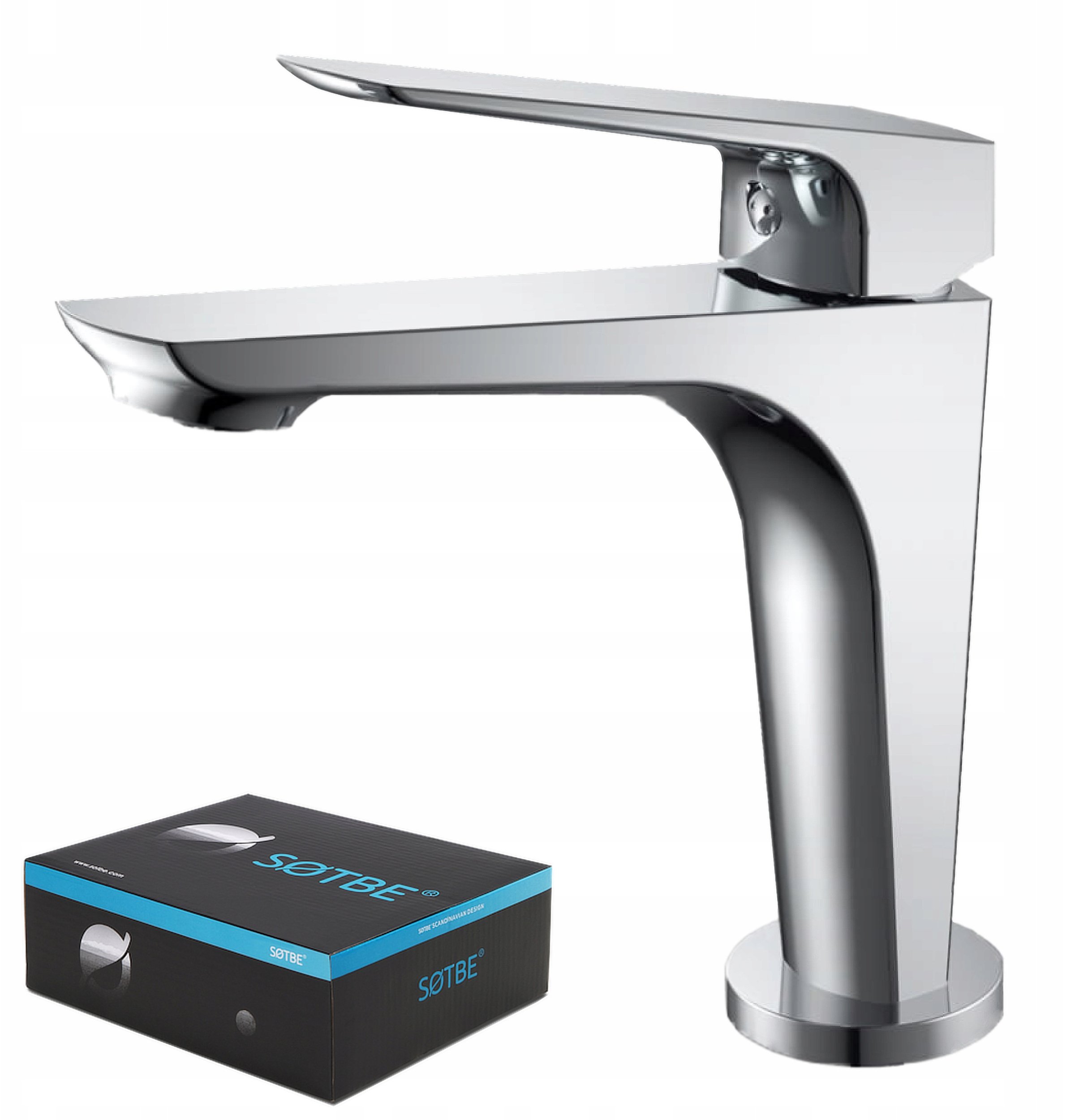 Bateria łazienkowa umywalkowa KRAN DO UMYWALKI stojąca chrom stała wylewka