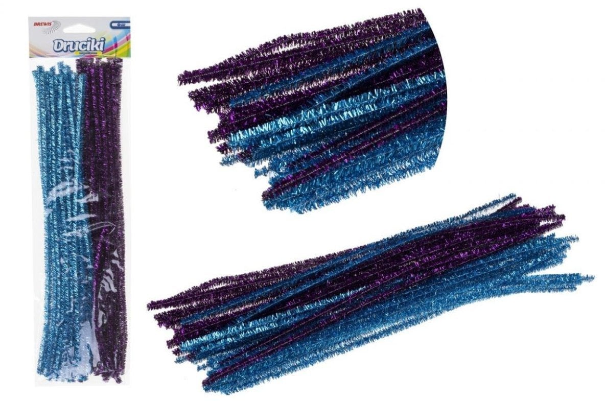 Druciki kreatywne metalik fiolet + niebieski