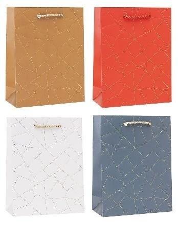 Torebka ozdobna 26x32x10cm hot-stamp mix ROZETTE