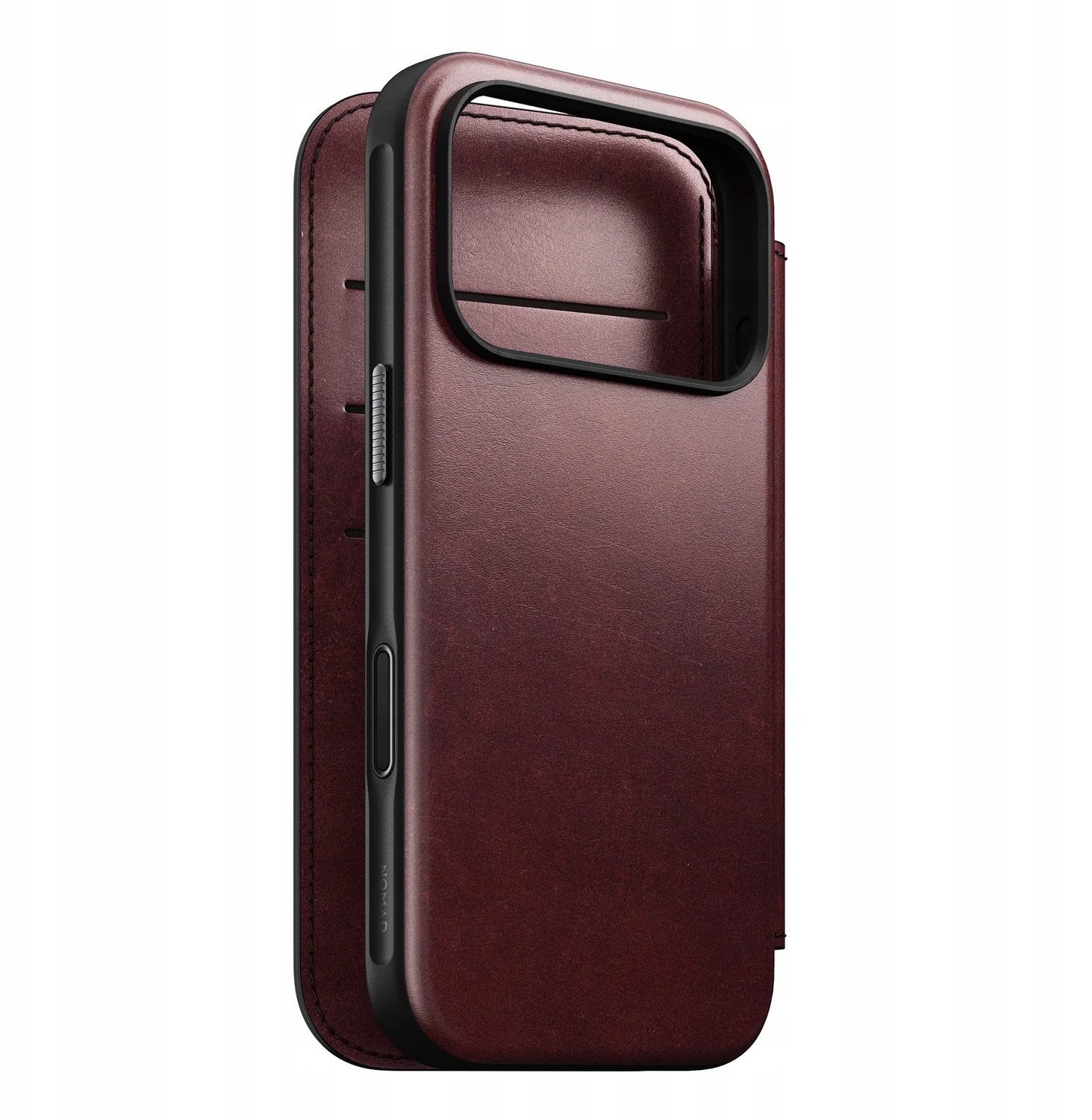 NOMAD Modern Leather Folio - skórzane etui do iPhone 17 Pro kompatybilne z MagSafe; skóra Horween (burgundy)
