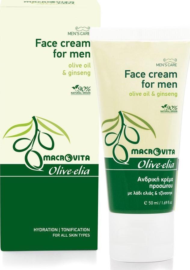 Macrovita Macrovita Olive-elia nawilżający krem do twarzy dla mężczyzn z bio-oliwą i bio-chmielem 50ml