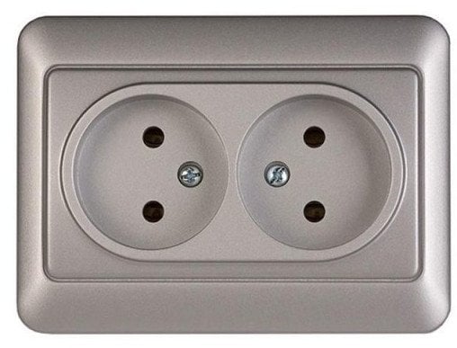 DOUBLE SOCKET OUTLET MET. RP16-020 SL