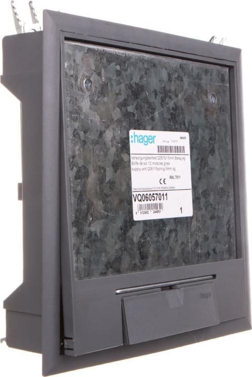 Hager tehalit.VE-EE Pokrywa uchylna VQ06 200x200 wykładzina 5mm stal szary PA VQ06057011