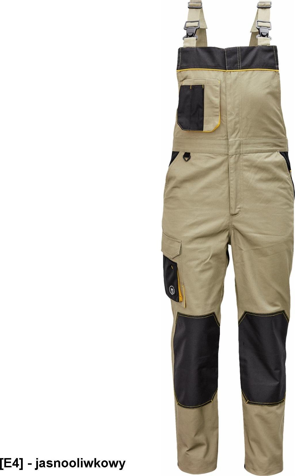 CERVA CREMORNE ogrodniczki - męskie ogrodniczki robocze, wytrzymała tkanina bawełnianiana, 60% bawełna, 40% poliester - jasnooliwkowy 62