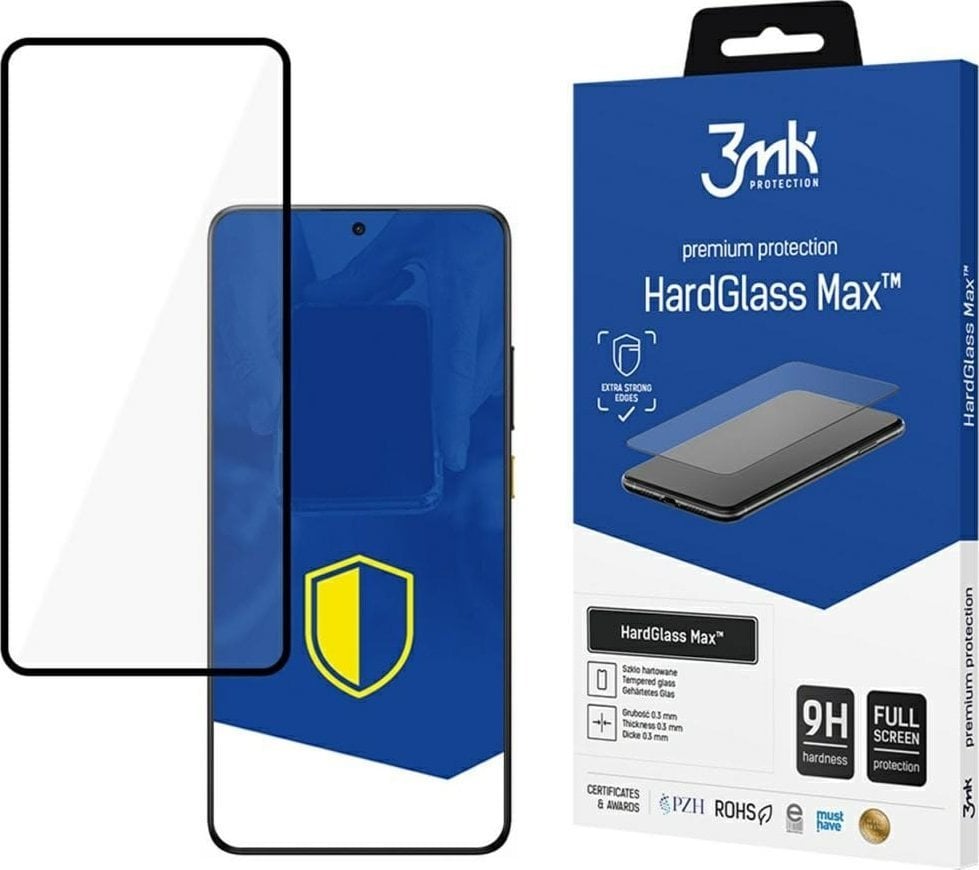 Szkło hartowane 3MK HardGlass Max do POCO X7 Pro czarny/black