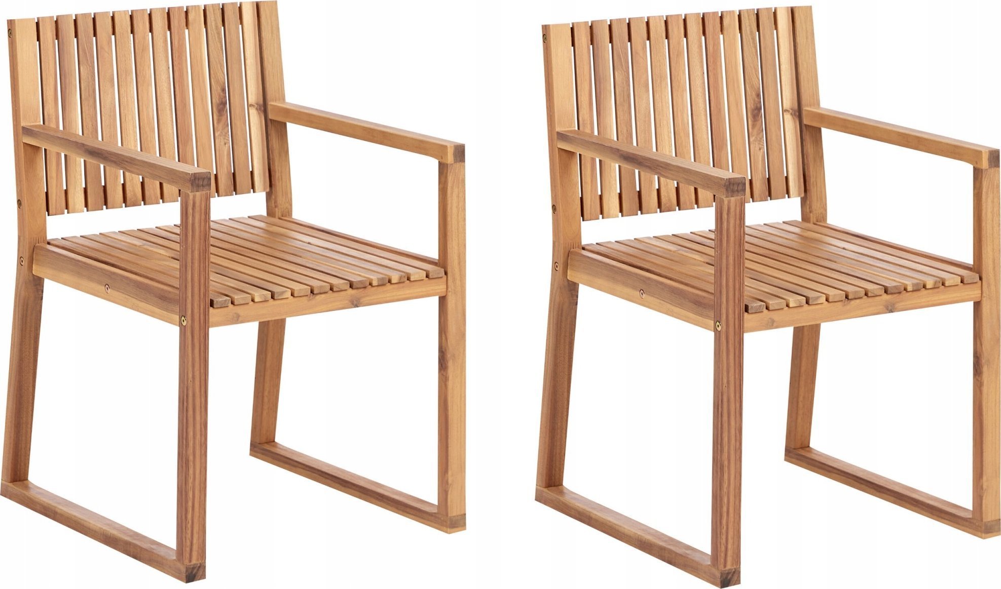 Beliani Krzesło ogrodowe Zestaw 2 Jasne drewno SASSARI II