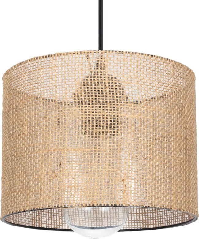 Lampa wisząca Solar Lampa wisząca zwis pojedynczy BOHO len czarna